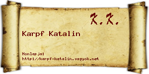 Karpf Katalin névjegykártya